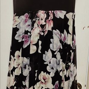 Floral black maxi dress formal